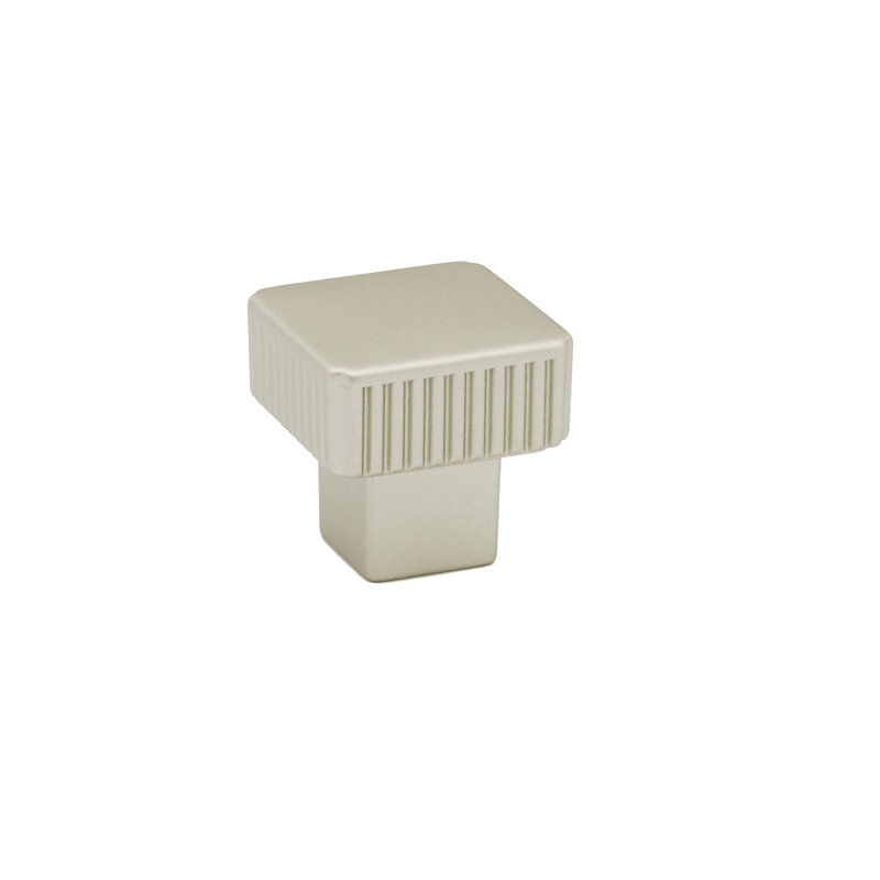 Bouton carré Quadrato de longueur 5/4 po, Nickel mat