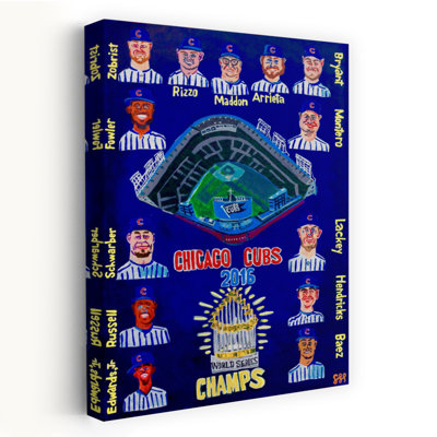 Cubs 2016 Contemporary Wall Art by Steve Spencer - Wrapped Canvas Print