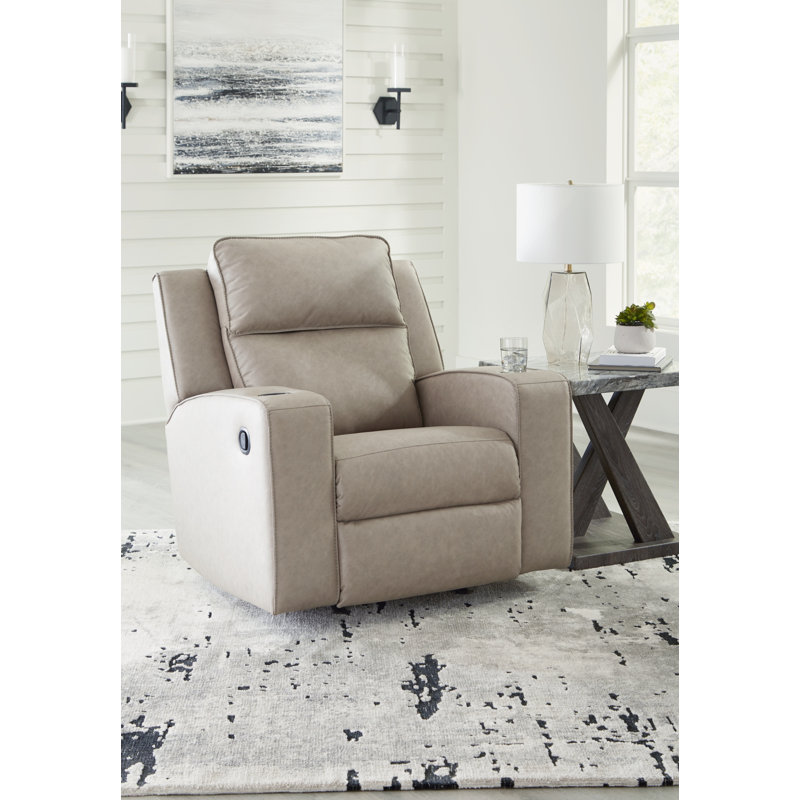 Fauteuil inclinable en cuir Stockley, Similicuir beige