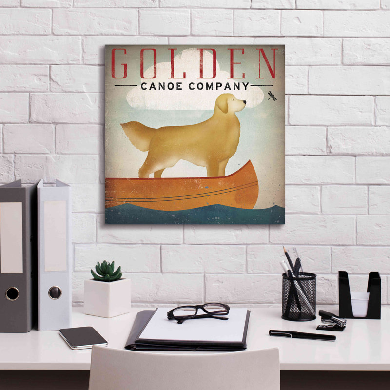 «Golden Dog Canoe Co Right Facing» par Ryan Fowler, estampe numérique sur toile, H 18 po x l 18 po x P 0,75 po