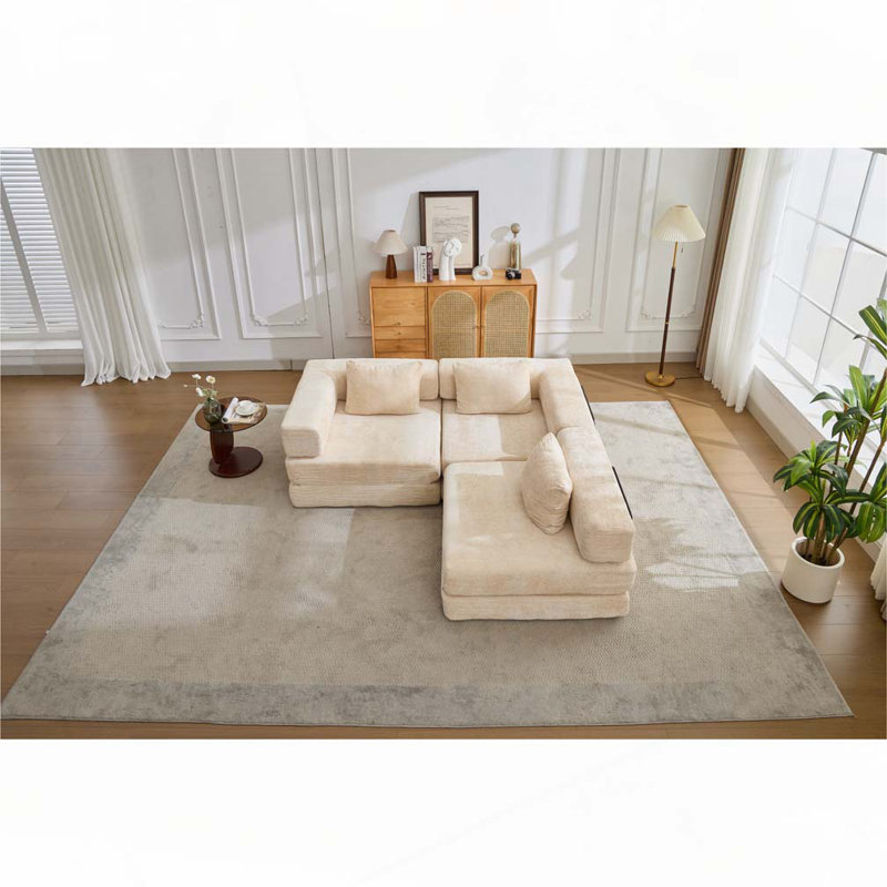 Canapé-lit Chenille, Chenille beige