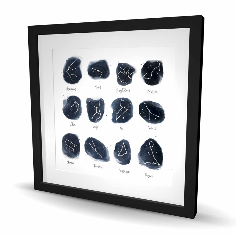 Constellations Zodiac Signs - Spiritual Galaxy, reproduction encadrée