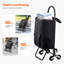 Chariot d'escalade pliable 36L avec sac de rangement 6 roues