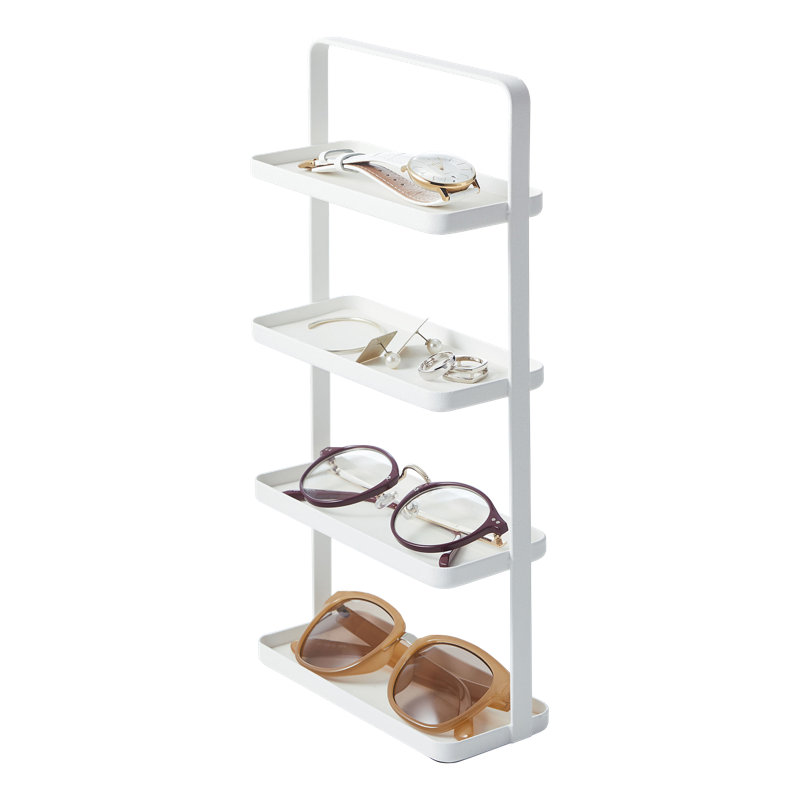 White 4-Tier Metal Jewelry and Accessory Stand