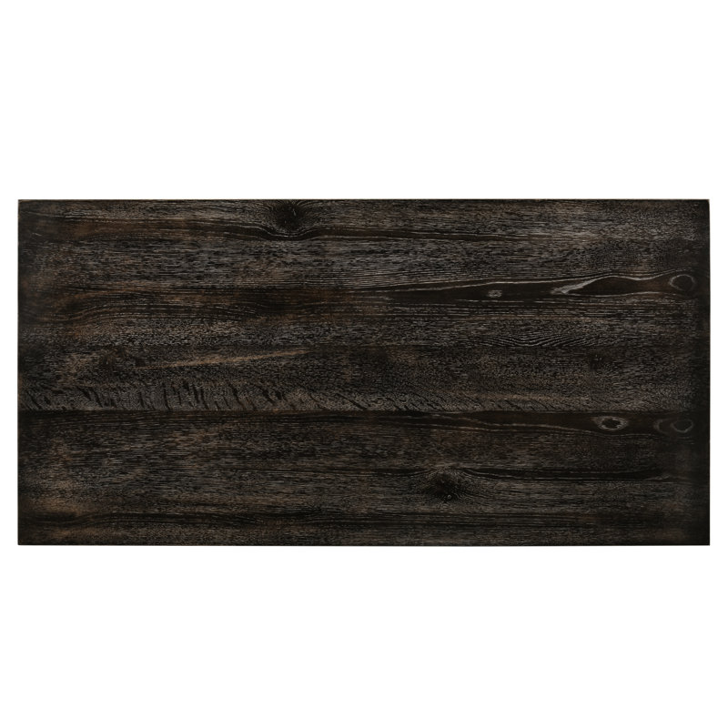 Table haute de comptoir grise II - Bois synthétique, pieds carrés droits, tablette de rangement inférieure intégrée. Matériau : bois. Disponible.