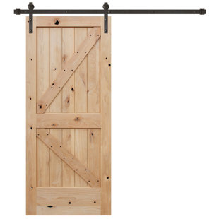 36'' x 84'' Solid Wood Paneled Unfinished without Installation Hardware Kit Barn Door