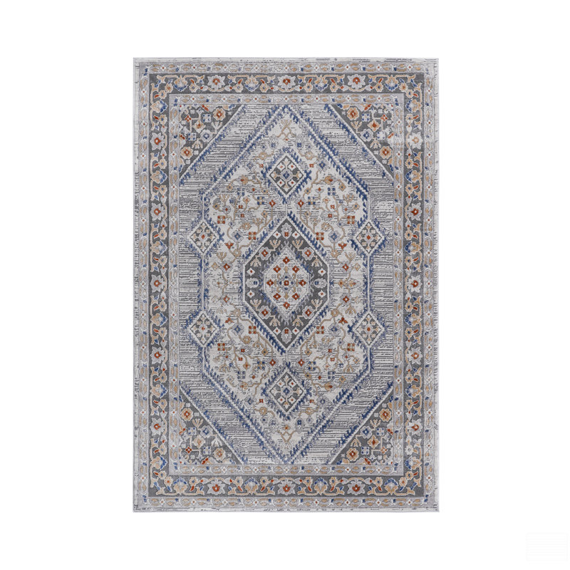 Bordered Non-Shedding Living Room Bedroom Dining Home Office Stylish And Stain Resistant Area Rug, Rectangle 6'7" x 7'9"