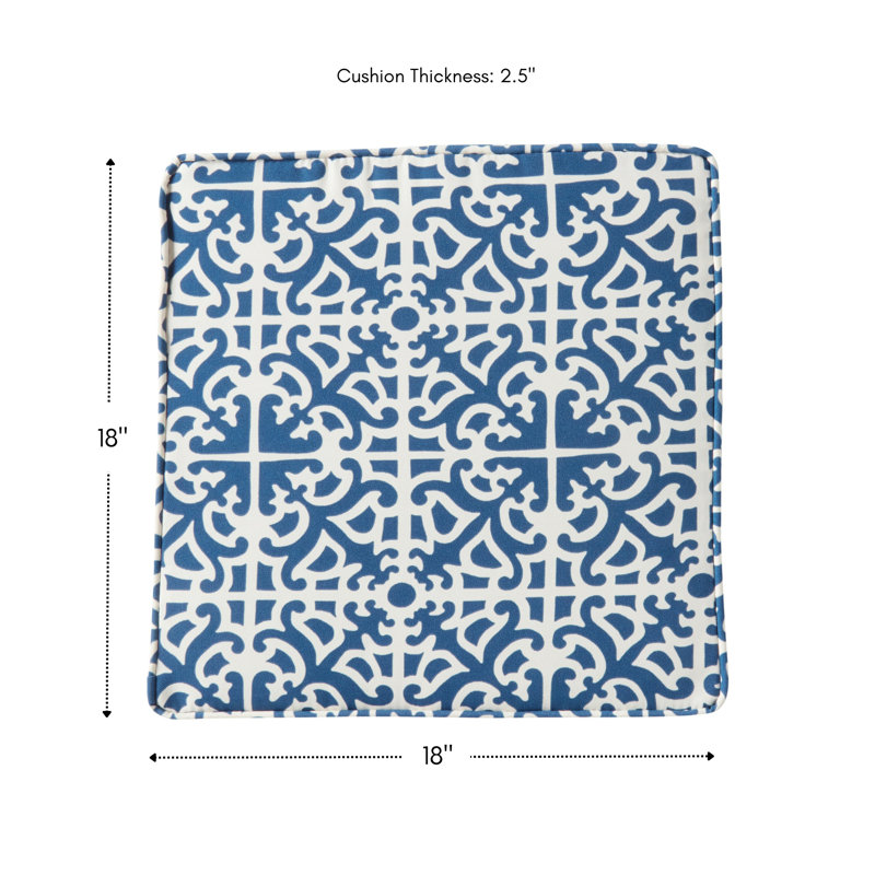 Outdoor Dining Chair Seat Pad, Indigo