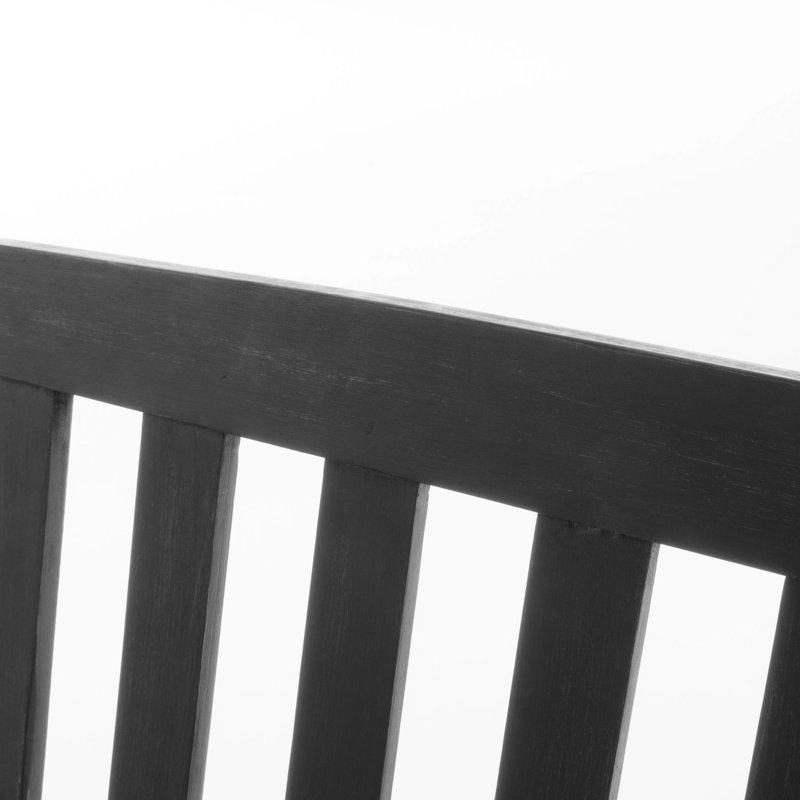 Banc d'extérieur en bois gris foncé, largeur d'assise 113 cm, confortable pour terrasse