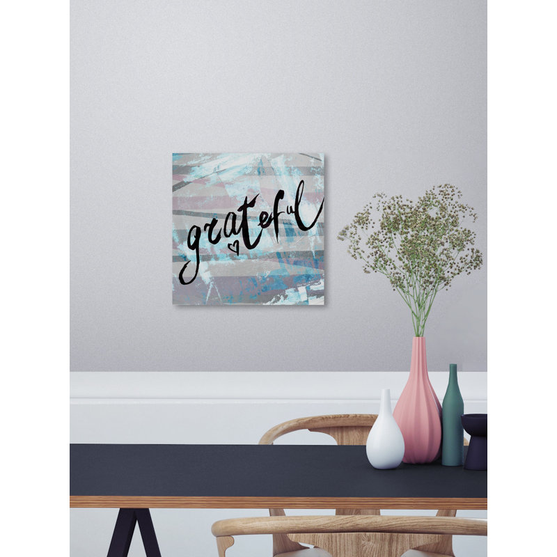 « Grateful III », reproduction d’art textuel sur toile, H 18 po x l 18 po x P 1,5 po