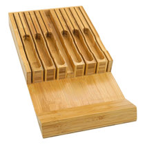 Kid Safe In-Drawer Bamboo Sharp Knives Holder & Organizer. (Knives Not  Included). Multi Purpose Lock Box. Only 5.5 Inches Wide. Holds up tp 25  Knives.