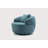  Rianon 360° Swivel Mid Century Modern Curved Sofa, 1-Seat Fabric Cloud Couch Boucle Sofa with Pillow-713203675