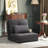 Gevena HOMCOM 2in1 Floor Lazy Sofa with 5 Position Adjustable BackrestDark Gray
