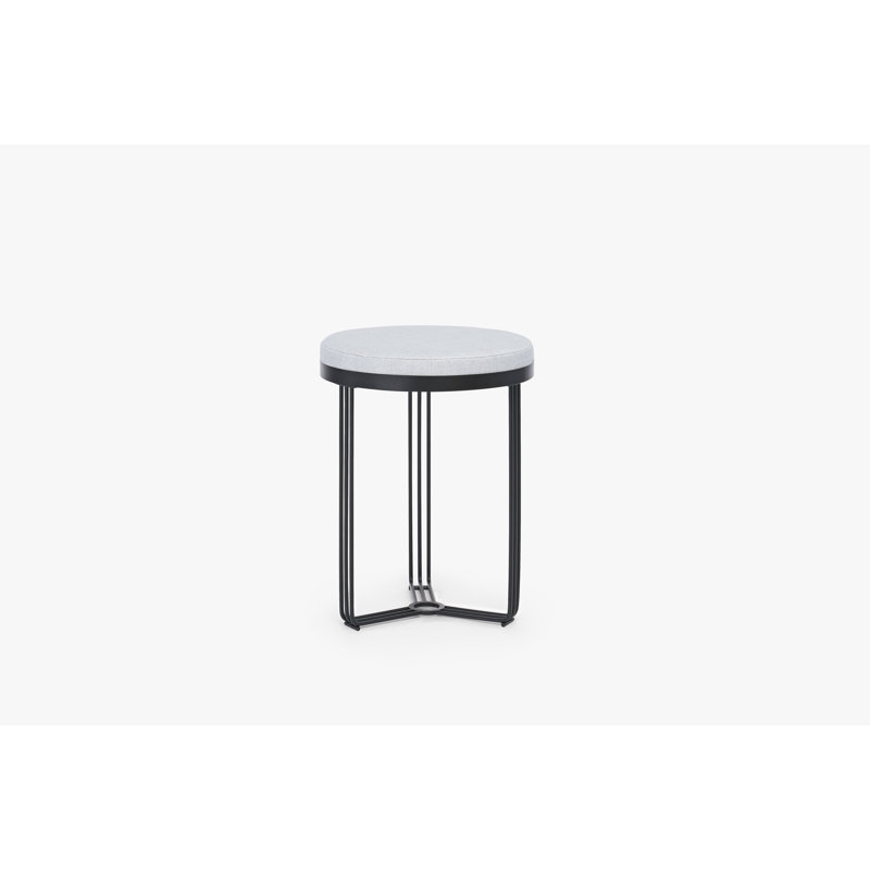 Ariss Stainless Steel Accent Stool, White, Black