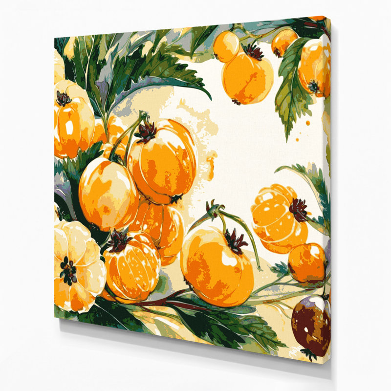 Art mural sur toile brun Fruit, H 32 po x l 32 po