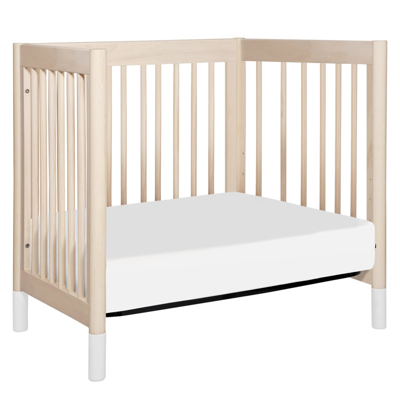 Gelato 4-in-1 Mini Convertible Crib, Washed Natural/White