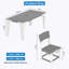 Ensemble de salle à manger d'extérieur pour 4 personnes, comprenant une table et des chaises en polyéthylène résistant aux intempéries, avec trou pour parasol.-447179820-447179823