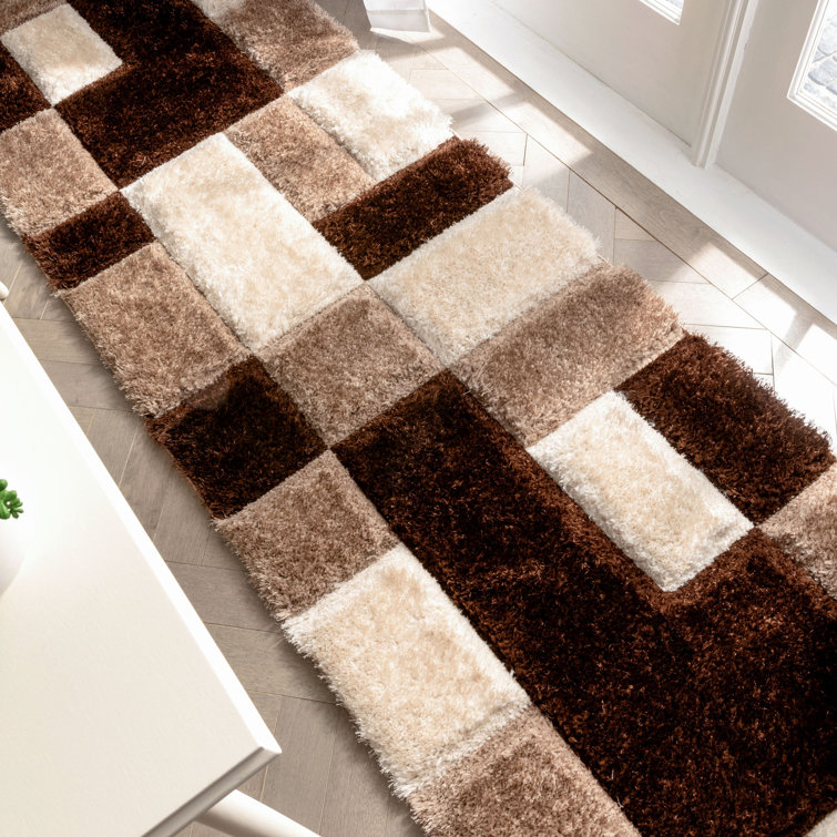 Cobina Geometric Shag Brown/Gray Area Rug