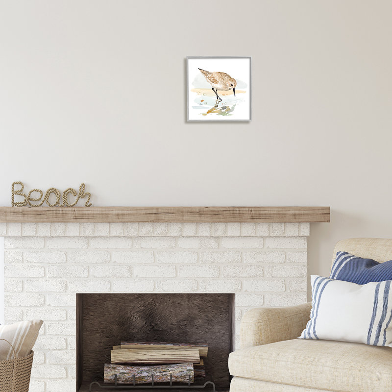 «Sandpiper Sandor» par Victoria Barnes, Estampe numérique Farmhouse, H 12 po x l 12 po x P 1,5 po