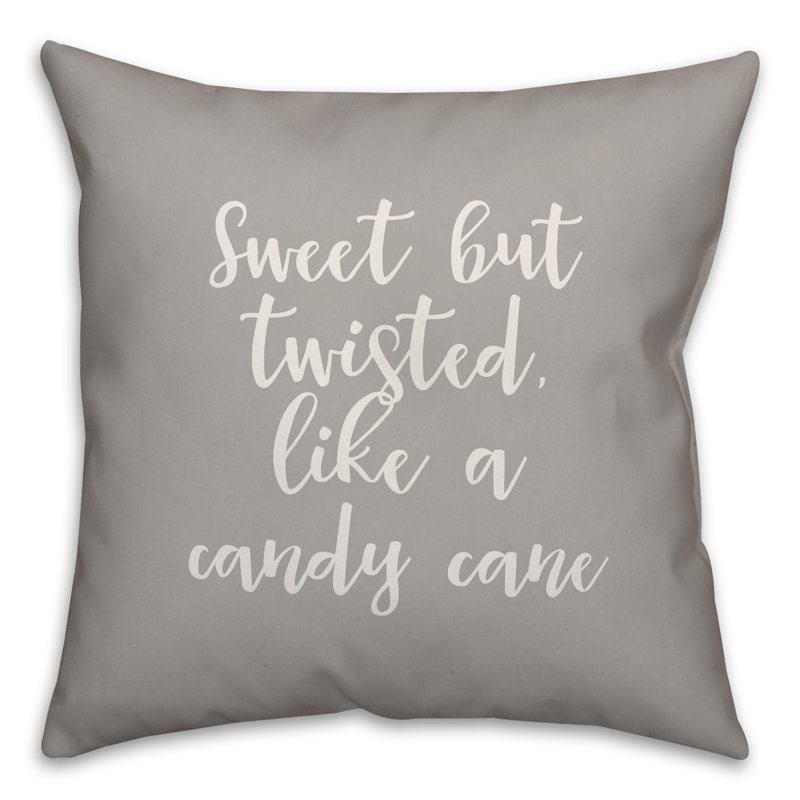  Coussin Sweet But Tw torsed Like a Candy Cane, Gris, Coussin décoratif