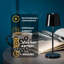 Lampe de table en forme de cloche à DEL Abbott Crosby, rechargeable avec luminosité à intensité variable, accent moderne compact avec base de recharge pour bureau ou salle à manger, 8 po, noir brillant-770403336
