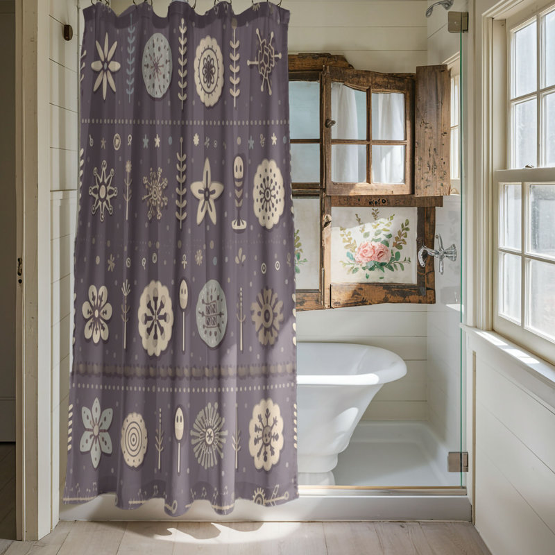 Snowy Abstract Concept - Premium Shower Curtain, 74"H x 71"W