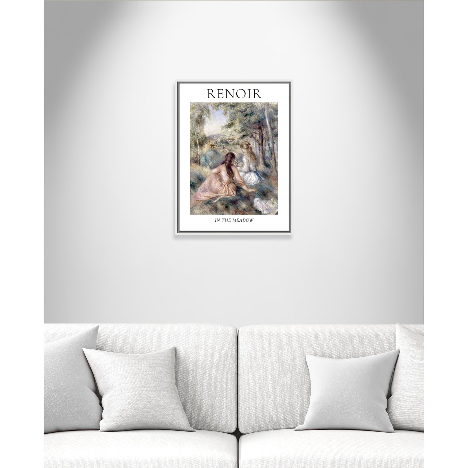 Old Masters Collection "In the Meadow" Print, White Floater Frame, No, 25.5" H x 19.5" W x 2" D