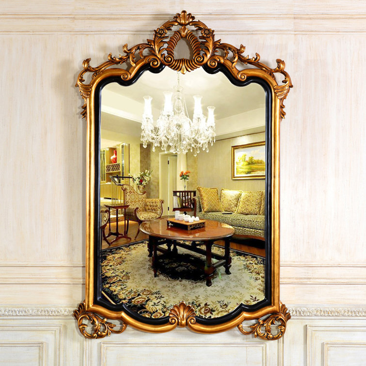 Arlington Ornate Large Wall Mirror - Antique Brass