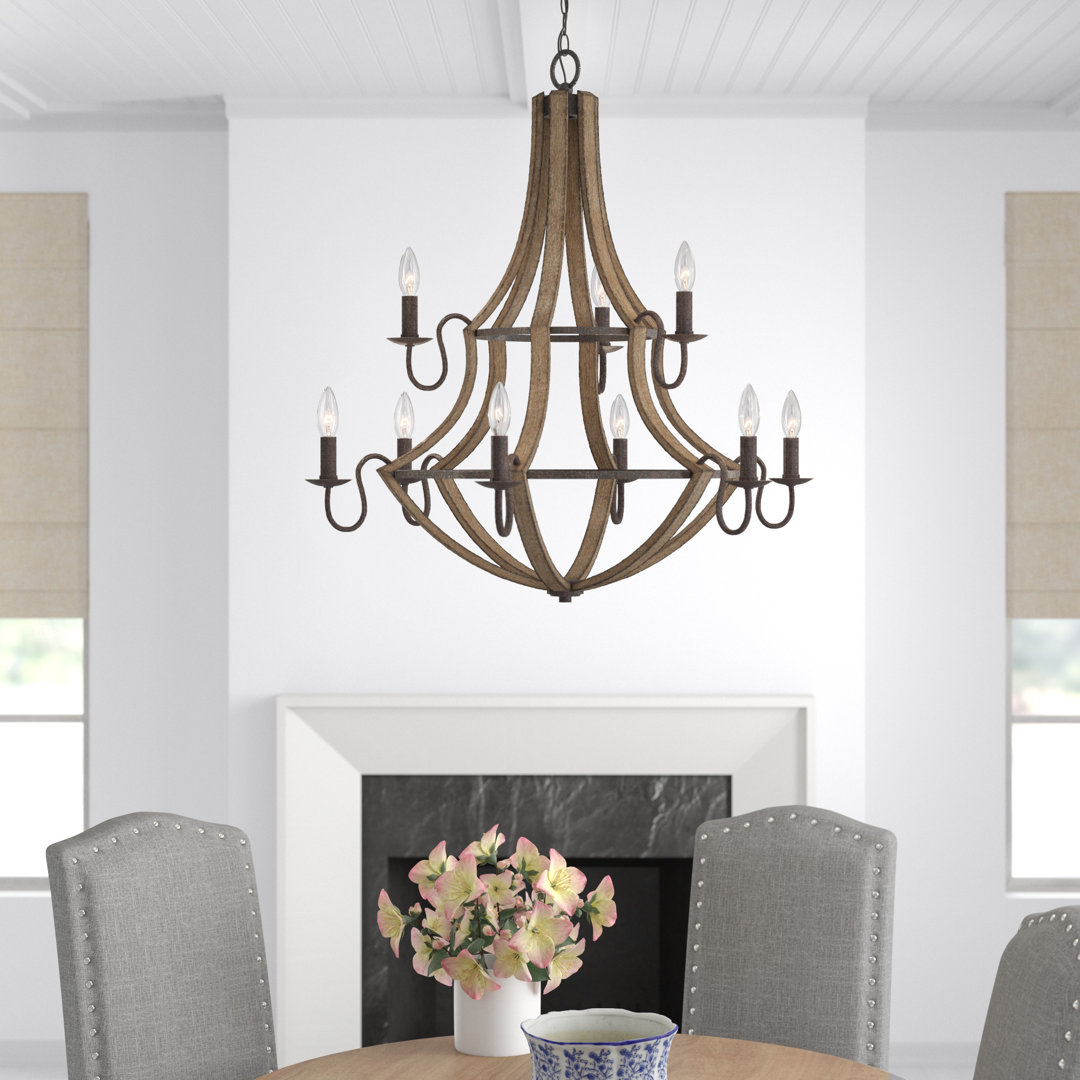 Cahill 9 - Light Dimmable Tiered Chandelier Lark Manor™