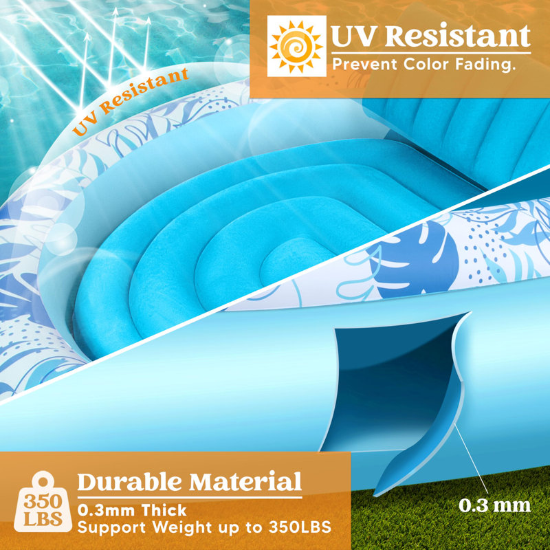 Polypropylene Round Inflatable Pool 3'' H x 72'' W x 72'' L