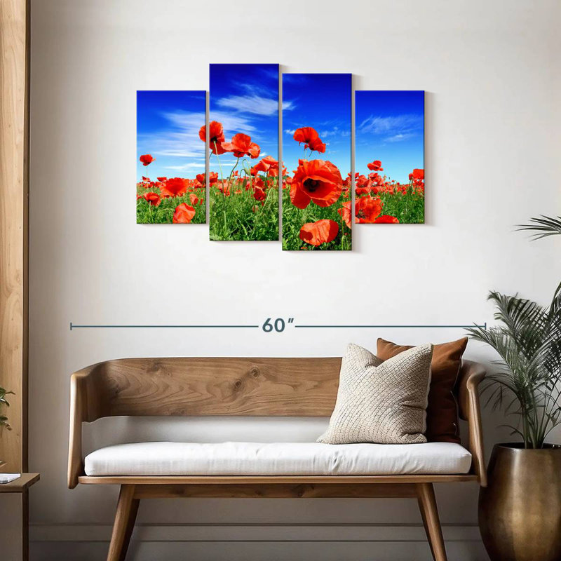 Coquelicots Harnek lors d'une journée ensoleillée, H 27 po x l 43 po