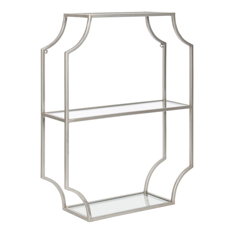 Johnalbert 3 Piece Scalloped Metal Accent Shelf, Silver
