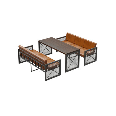 Orenthial 6 - Person Solid Wood Top Double Pedestal Dining Set