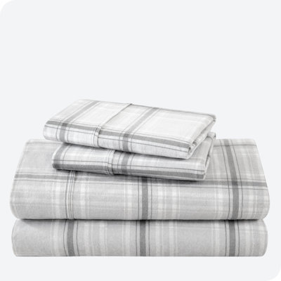 Flannel Machine Woven Plaid Sheet Set