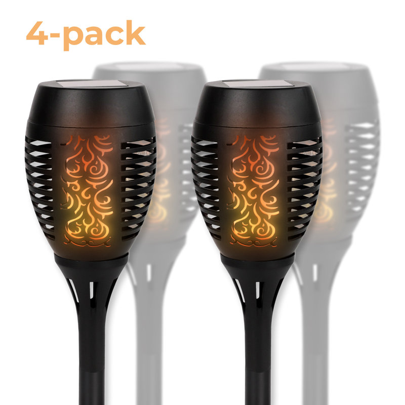Solar Tiki Torch With LED Flame (4-Pack)