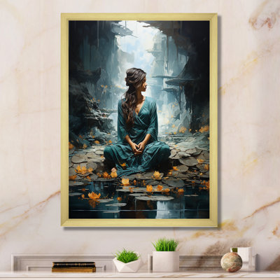 " Hinduism Yogis Tranquil Cave Teal "