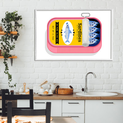 Retro Can of Sardines Framed Giclee, design by Creative Studio