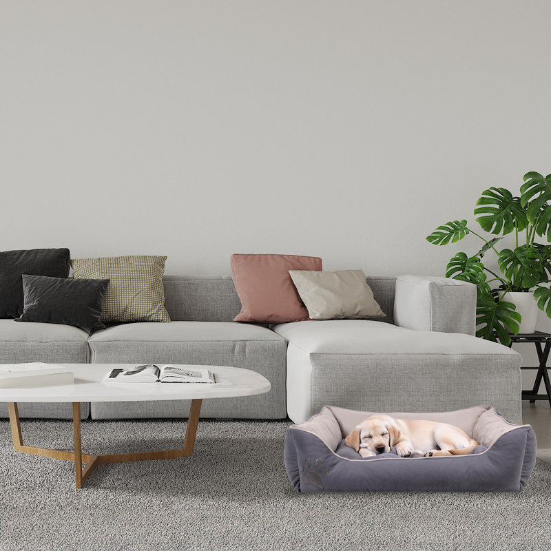 Lit pour animaux Helky, Gris/beige, L 23,6 po x l 15,7 po