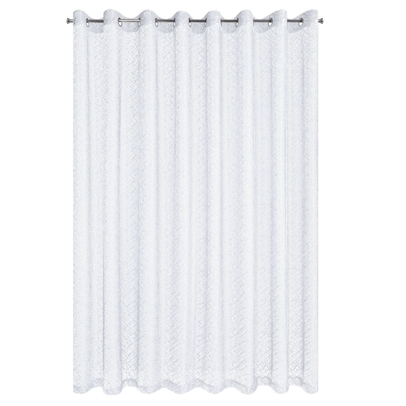 Kashius Sheer Curtain Single Panel, White, 250cm H x 300cm W