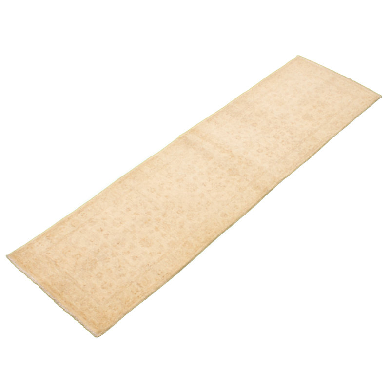 Tapis intérieur en laine de couloir 2 pi 6 po x 10 pi 1 po à la main one-of-kind-noué la 2010 chobi crème Afandor