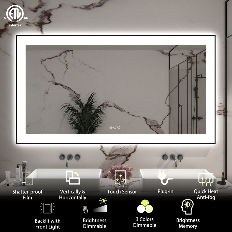Miroir de salle de bain Dokes, 30 po x 55 po