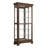 Traditional Sliding Door Curio With Glass Shelves And LED Light