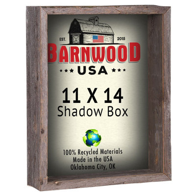 Laraine Weathered Gray Wood Matte Shadow Box Picture Frame