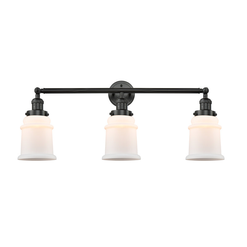 Galaviz 3 - Light Dimmable Vanity Light, Matte Black, Matte White Cased, 6 Watt Vinage LED Bulb