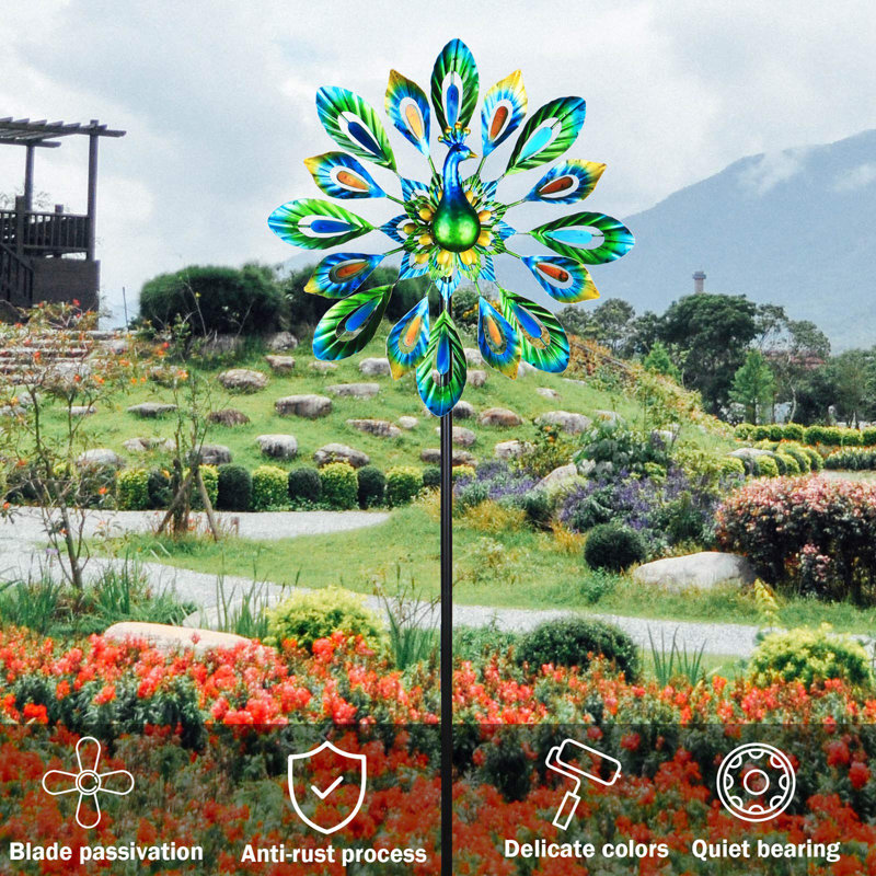 51 Inch Peacock Wind Spinner