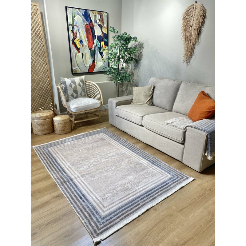 Tapis en coton Landree avec envers antidérapant, Rectangle 3 pi 3 po x 5 pi 11 po