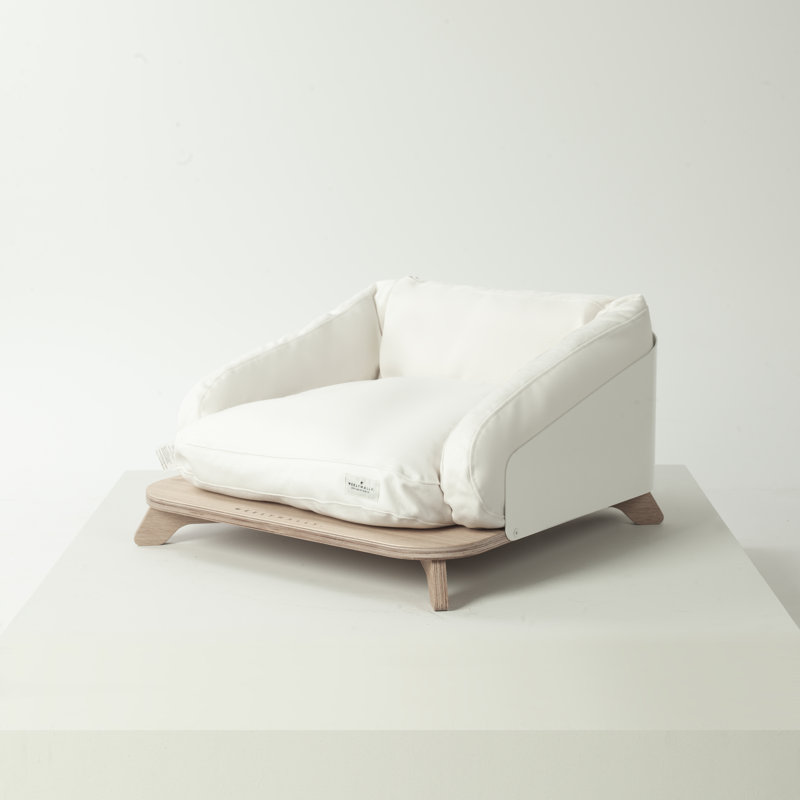 Orthopedic Cotton Bolster Pet Bed, White