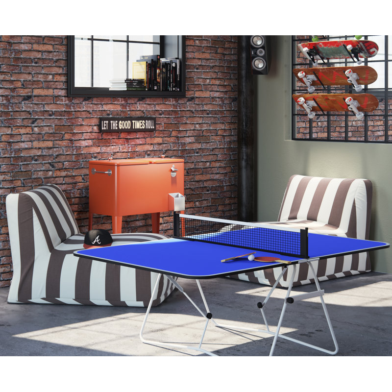 Mini table de tennis de table d’intérieur pliante pour la famille papillon, Bleu