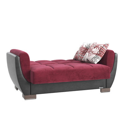 Moderne avec rangement - Compartiment d'armoire convertible confortable en microfibre bourgogne / noir Noir / bourgogne