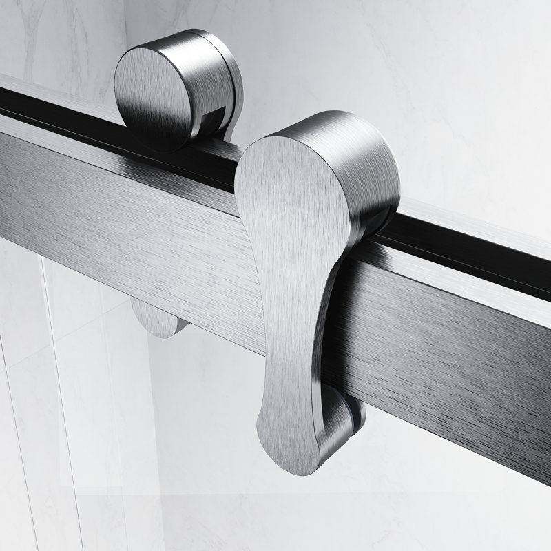 60'' - W x 66'' H Double Added Door Framed Tub Door with Enduro Shield, Nickel
